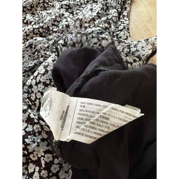 Abercrombie Blue Black Floral Long Sleeve Mini Wrap Dress Size Small - Picture 6 of 7